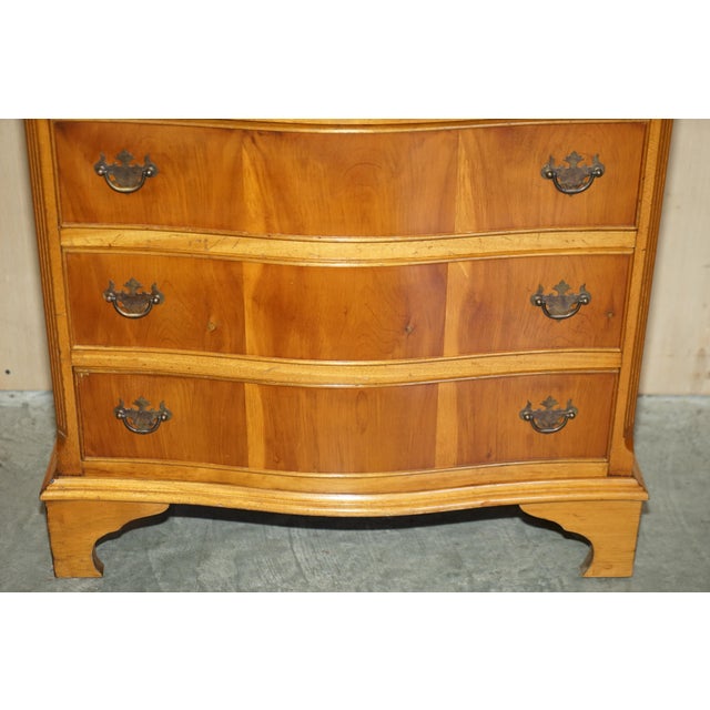 Vintage Wide Burr & Burl Yew Wood Chest of Drawers, Set of 2 For Sale - Image 9 of 18