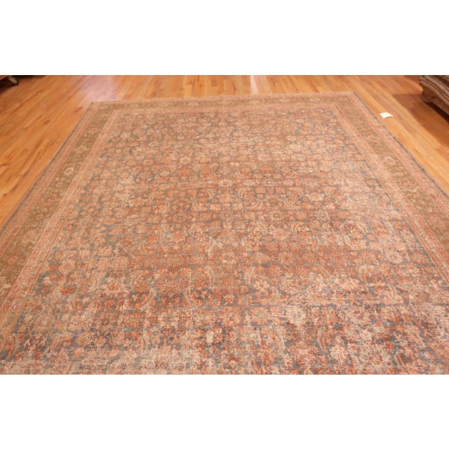 Rust Color Floral Allover Antique Persian Mahal Rug, Country of Origin: Persia, Circa Date: 1900