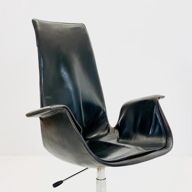 Animal Skin Mid-Century Modern Tulip Desk Chair by Preben Fabricius & Jørgen Kastholm For Walter Knoll, 1960s For Sale - Image 7 of 11