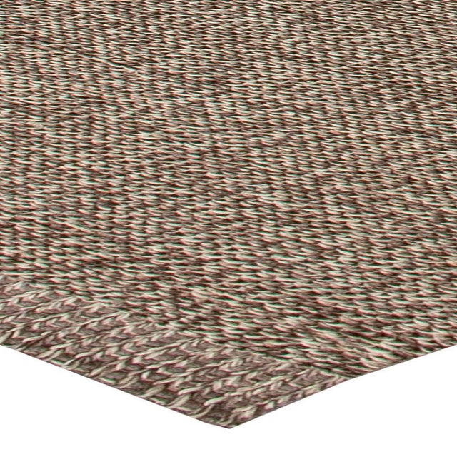 Contemporary Smoked Loop Brown and Ivory Handmade Wool Rug by Doris Leslie Blau For Sale In New York - Image 6 of 6