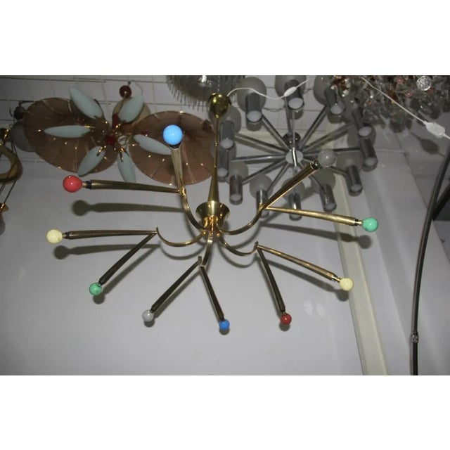 Gold Chandelier by Oscar Torlasco for Lumi Milano, 1950s For Sale - Image 8 of 16