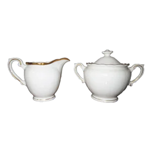 1930s Syracuse China Old Ivory Brantley Creamer and Sugar Set- 2 Pieces