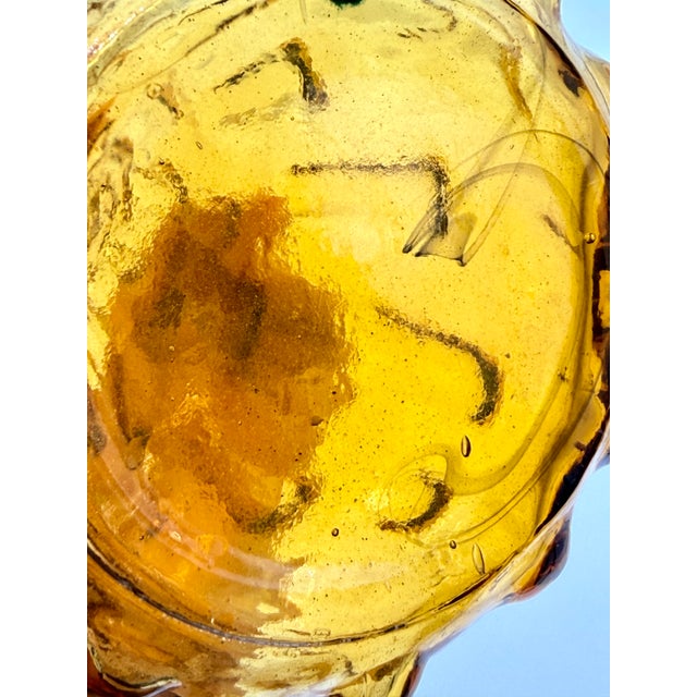 Amber Vintage Italian Empoli Amber Glass Decanter Genie Bottle Bud Vase No Stopper For Sale - Image 8 of 8