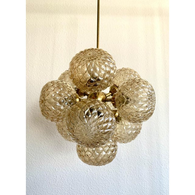 Vintage 10-Light Atomic Chandelier in Glass, 1960s For Sale - Image 9 of 9