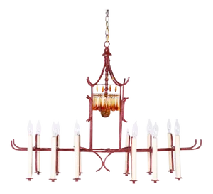 1930s Art Deco Pagoda Form Chinoiserie Chandelier