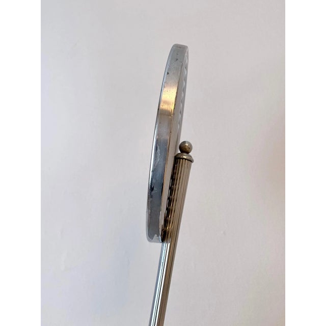 Mid 20th Century Silver Hand Mirror with Radial Groove Back For Sale - Image 5 of 13