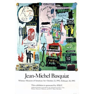 Jean Michel Basquiat Original 1992 Whitney Museum of American Art Exhibition Poster For Sale