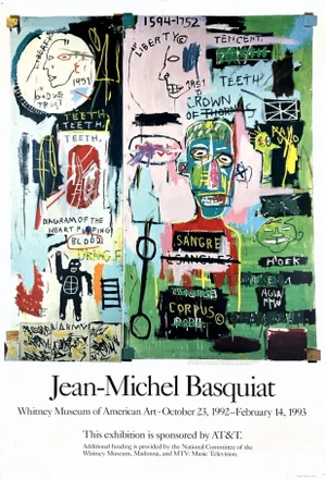 Jean Michel Basquiat Original 1992 Whitney Museum of American Art Exhibition Poster
