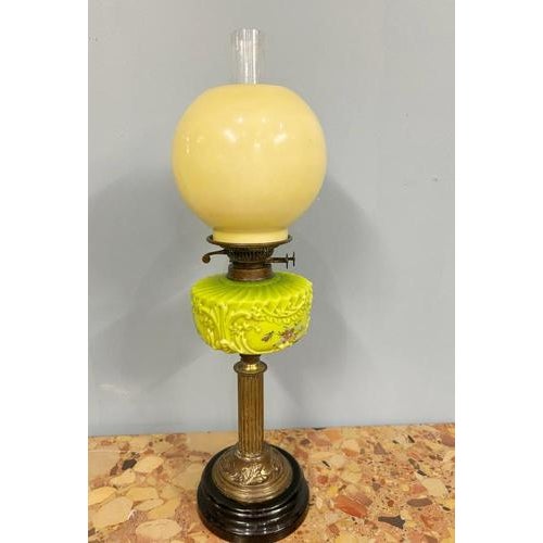 Victorian Oil Lamp Porcelain Gilt Table Light 1880 For Sale - Image 6 of 7