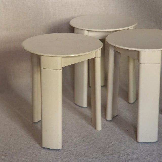 Tripod Stools by Olaf Von Bohr for Gedy, 1970s, Set of 3, in Good conditions. Designed 1970 to 1979 This piece has an...