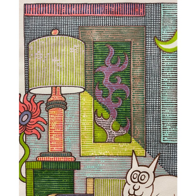 Modern 1984 Jerry Kellems Portrait Watercolor of Artist Norman Goodwin For Sale - Image 3 of 6