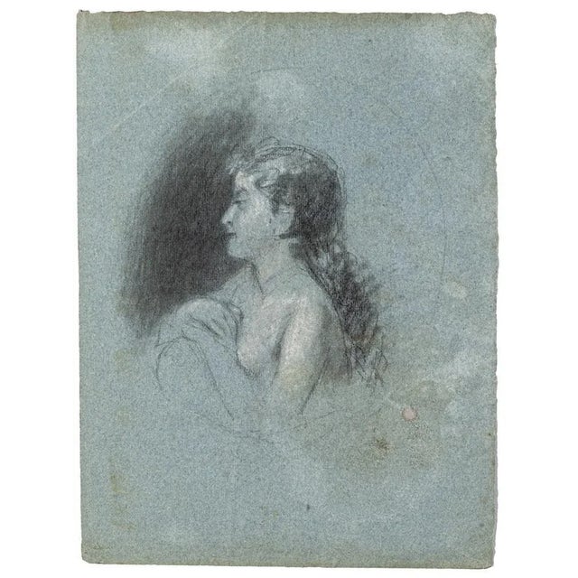 Portrait, Pencil and Pastel, Early 20th Century For Sale - Image 3 of 3