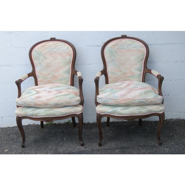 French Pair of Side Living Bed Room Den Fireplace Chairs For Sale - Image 13 of 13
