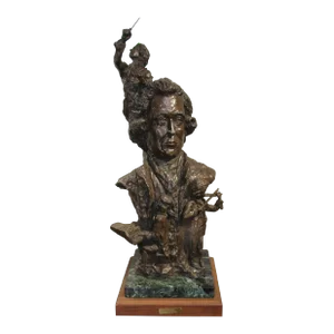 Amazing Bronze Bust of Composer Mozart by Steve Pastner