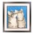 Late 20th Century Gray Tabby Cats Original Painting – Cat Lovers Art Decor Gift Framed Signed For Sale
