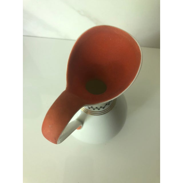 Richard Ginori 1950s Richard Ginori Italian Art Deco Porcelain Pitcher For Sale - Image 4 of 9