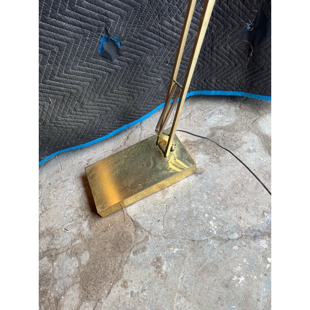 Brass 1960s Postmodern Giant 7 Foot Tall! Brass Floor Lamp Alsy Articulating Architect Drafting For Sale - Image 8 of 9