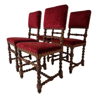 Early 20th Century Set of Four Baroque Style Dining Chairs For Sale