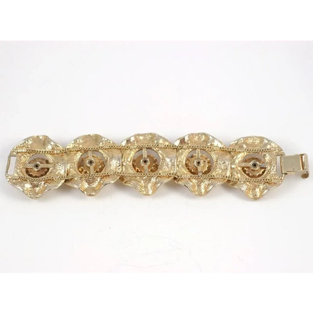 1950s Gilt Bracelet with Large Aurora Borealis Stones For Sale - Image 9 of 10
