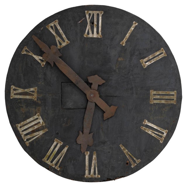 19th Century Central European Industrial Metal Wall Clock Face For Sale - Image 9 of 18