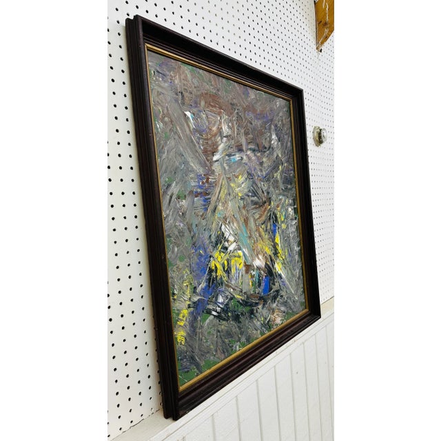 Abstract Modern Expressionist Abstract Painting Signed Mullin For Sale - Image 3 of 6