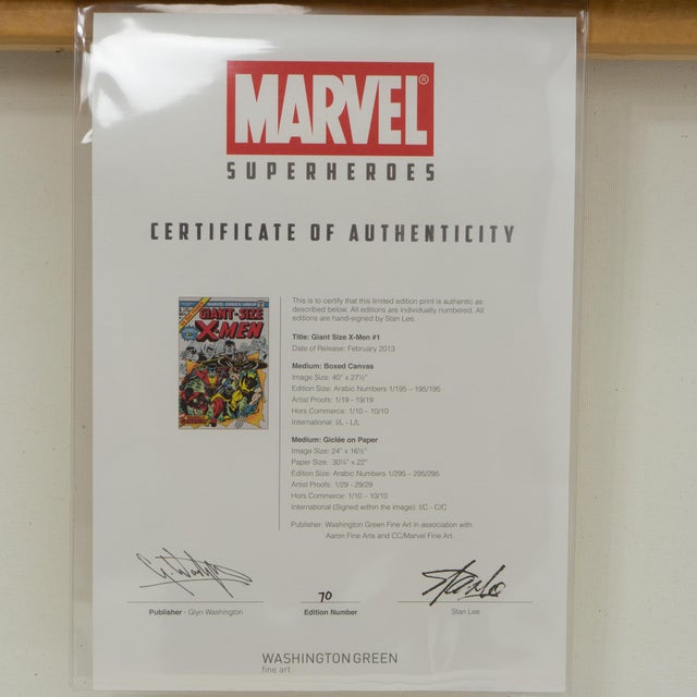 A limited edition boxed canvas, signed and numbered by Marvel Comics legend Stan Lee. Excellent investment value. Unframed...