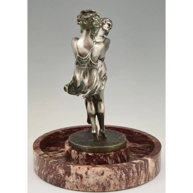 Andre Gilbert, Art Deco Centerpiece with Bronze Sculpture of Dancing Girls, France, 1925 For Sale - Image 6 of 13