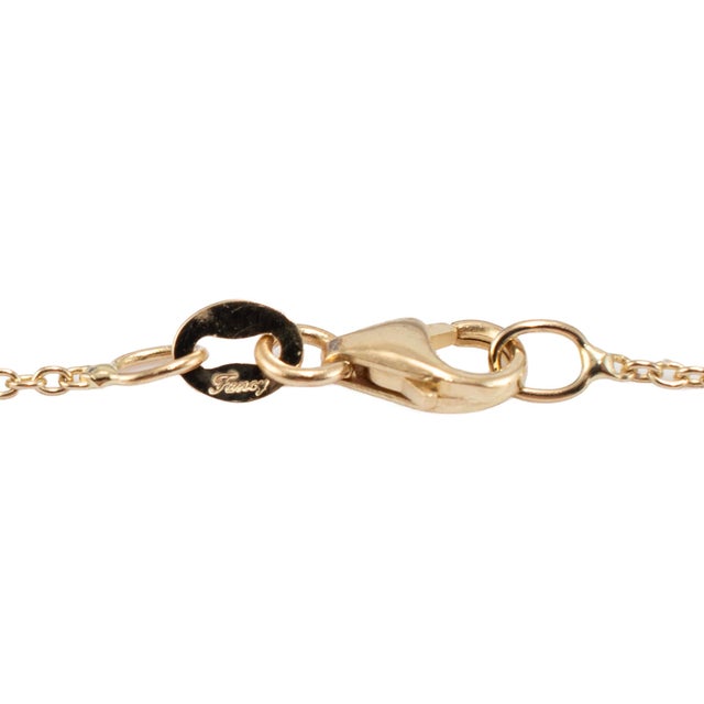 14k Yellow Gold 0.15ct Round Cut Diamond Floating Geometric Bar Pendant Necklace For Sale In Houston - Image 6 of 8