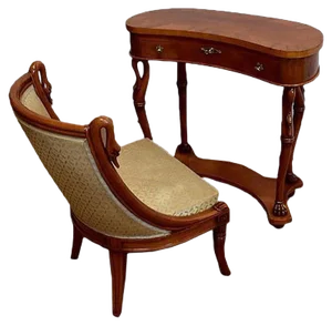 Dressing Table and Chair, 1950s, Set of 2