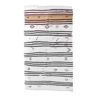 Vintage Turkish Hemp Kilim Rug - 5`8" X 9`9" For Sale