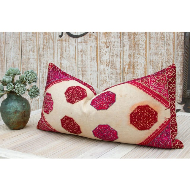 Indian Antique Ramani Sindh Silk Pillow For Sale - Image 3 of 9