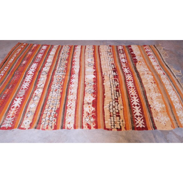 Orange 1980s Striped Vintage Flatweave Rug - 8.7 X 4.89 Ft For Sale - Image 8 of 11