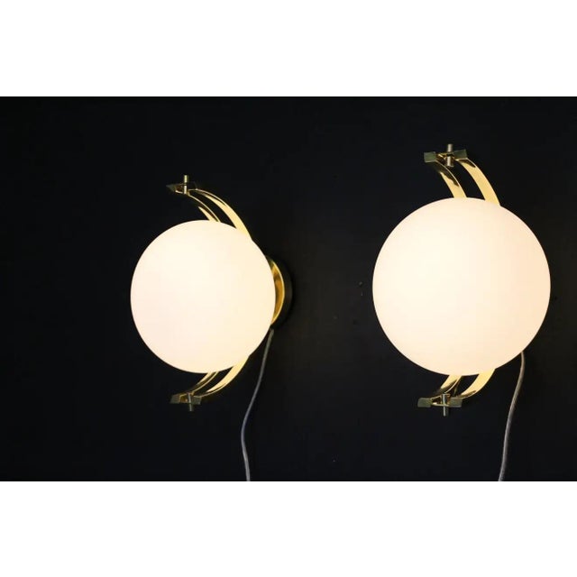 Modern Globe Ceiling Lights in the style of Stilnovo, 1980s, Set of 2 For Sale - Image 6 of 18