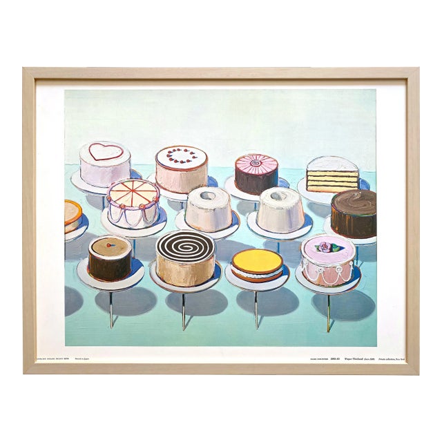 Wayne Thiebaud Vintage 1969 Framed Fine Art Lithograph Pop Art Print " Cake Counter " 1962 For Sale