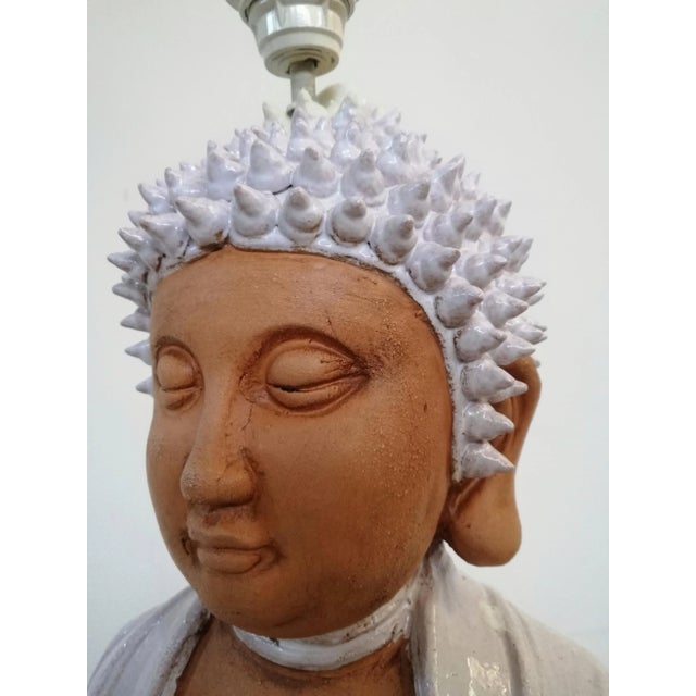 Large Ceramic Buddha Sculpture Lamp, 1970s For Sale - Image 6 of 18