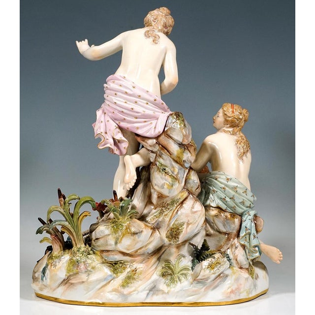 Large The Catch of the Triton Mythological Group by J. J. Kändler for Meissen, 1860s For Sale - Image 4 of 11