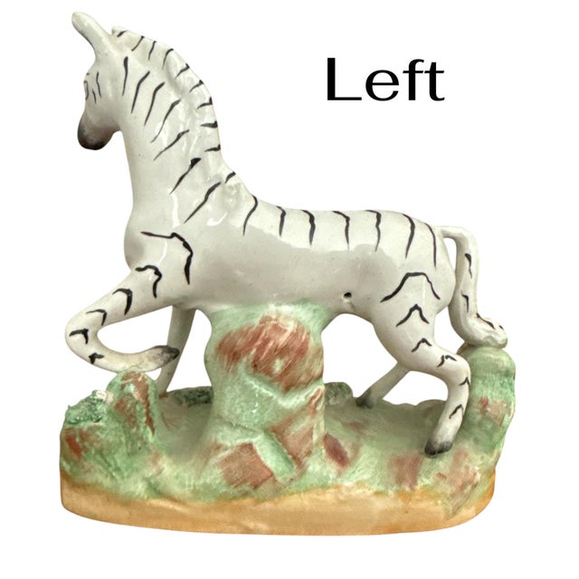 Staffordshire Vintage English Staffordshire Zebra Figures c.1930s -50s - A Pair For Sale - Image 4 of 8