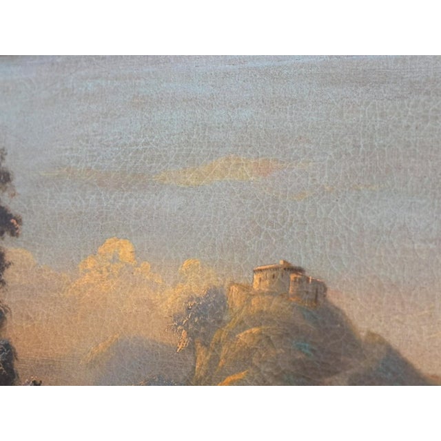 French Artist, Romanticist Lake Scene, 19th Century, Oil on Canvas For Sale - Image 4 of 12