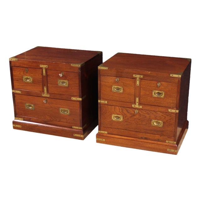 20th Century English Naval Bedside Tables, 1960s, Set of 2 For Sale
