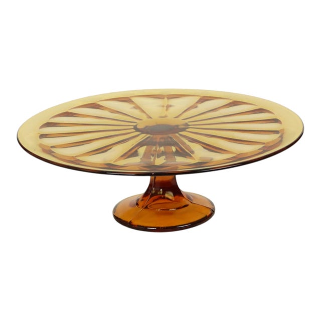 Art Deco Amber Tart Plate Dish from Verrerie de Scailmont, 1930s For Sale - Image 4 of 13