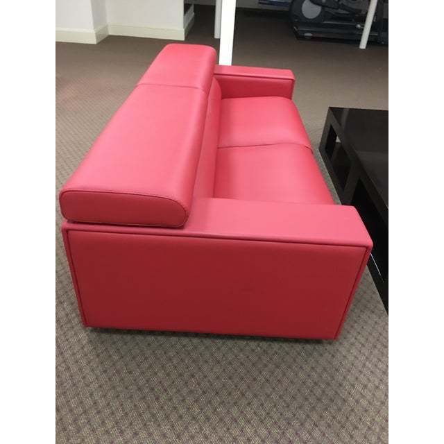 Stunning Maurice Villency Red Leather Couch Made in Italy. Contemporary modern design. The Top section folds up making for...
