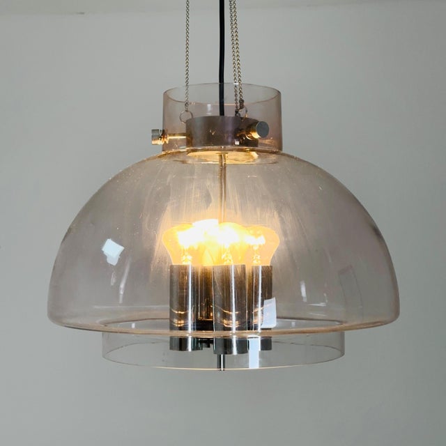 Contemporary Large Mid-Century Glass Ball Pendant from Glashütte Limburg, Germany, 1970s For Sale - Image 3 of 11