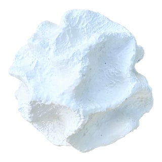 Minimalist Abstract Textured Spherical Plaster Sculpture For Sale