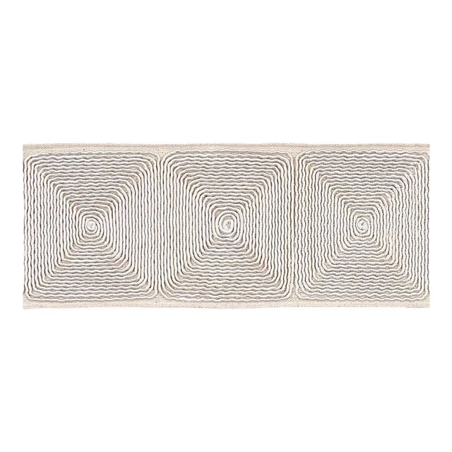 Sample - Schumacher Nautlinana Embroidered Tape in Natural For Sale