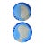 Vintage Blue Abstract Pottery Plates - A Pair For Sale