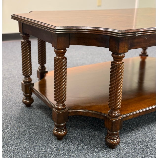 2000 - 2009 Thomasville Barley Twist Walnut Coffee Table For Sale - Image 5 of 12