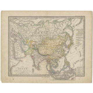 Antique Map of the Asian Continent, 1862 For Sale