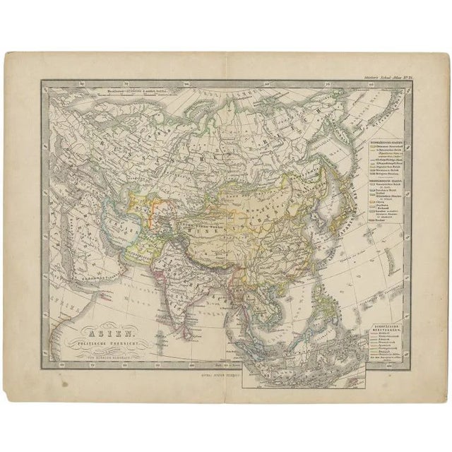 Antique Map of the Asian Continent, 1862 For Sale