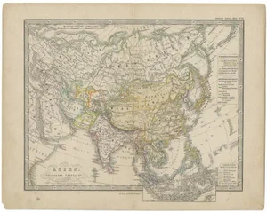 Antique Map of the Asian Continent, 1862