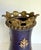 Manufacture de Sevres Mid-20th Century European Cobalt Blue Ceramic Vase With Gilt Decoration and Brass Base For Sale - Image 4 of 12